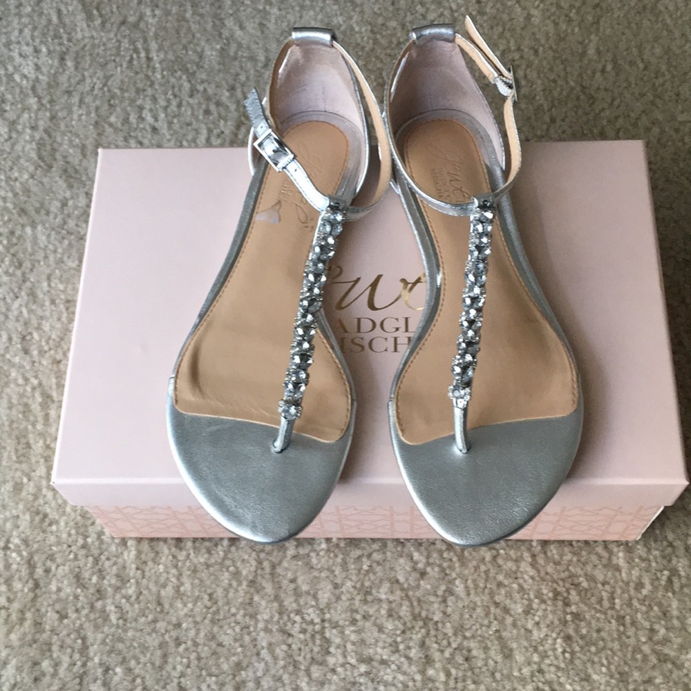 Jewel Badgley Mischka silver sandals
